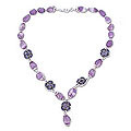 Silver 'Shy Violets' Amethyst and Iolite Necklace (India)
