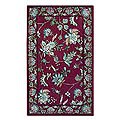 Indo Chain-stitched Kashmiri 'Lush Blossoms' Rug (3' x 5')