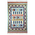 Indo 'Clouds' Wool and Cotton Rug (3' x 5')