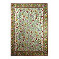 Indo Chain-stitched Kashmiri 'Poppy Field' Rug (3' x 5')