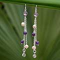 'Mesmerize' Pearl and Amethyst Earrings (Thailand)