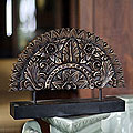 Wood 'Sunflower Fan' Statuette (Thailand)