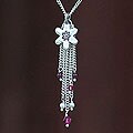 'Violet Comet' Pearl and Garnet Choker (Thailand)