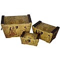 Set of 3 Courtyard Scene Storage Boxes (China)