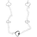 Sterling Silver Heart-station Link Necklace