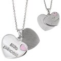 Sterling Silver Little Princess Double Charm Necklace