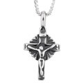 Sterling Silver Antique-style Crucifix Necklace