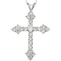Sterling Silver Cubic Zirconia Cross Necklace