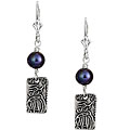 Charming Life Silverplated Grey FW Pearl Asian Charm Earrings (6.5-7 mm)