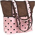 Hoohobbers Pink and Brown Dots Diaper Tote Bag