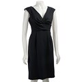 Donna Ricco Women's Cap-sleeve Wrap Front Dress