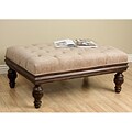 Button-tufted Fabric Cocktail Ottoman