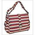 Canal Street Stripes Canvas Diaper Bag in Pink