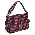 Canal Street Stripes Canvas Diaper Bag in Burgundy