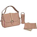 Kalencom Canvas Buckle Diaper Bag in Pink Stripes