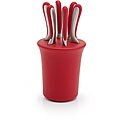 BlinQ 7-piece Berry Red Steak Knife Block Set