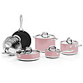 BlinQ 10-piece Pink Stainless Steel Cookware Set