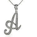Micropave Initial CZ Pendant with Ball Chain