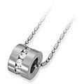 Stainless Steel White full Circle CZ Pendant
