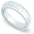 Stainless Steel Raised Heart Design Band
