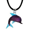Murano Glass Fuchsia Dolphin Pendant