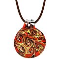 Genuine Murano Glass Round Orange Necklace