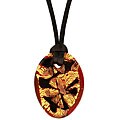 Genuine Murano Red and Gold Oval Glass Necklace