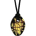Genuine Murano Glass Black and Gold Oval Necklace