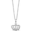 14k White Gold Overlay CZ Arch Crown Pendant