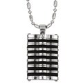 Stainless steel and rubber striped pendant