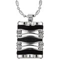 Stainless steel and rubber decorated pendant