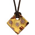 Murano Glass Gold and Chocolate Rhombus Necklace