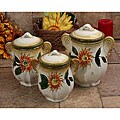Lorenzo Sunflower 3-piece Canister Set