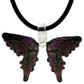 Murano Glass Purple and Fuchsia Butterfly Necklace