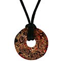Genuine Murano Glass Coral Donut Shape Necklace
