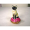 Limoges Siamese Cat Keepsake Box