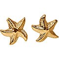 14k Yellow Gold Child's Starfish Earrings