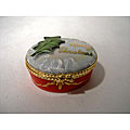 Limoges Oval Christmas Keepsake Box with Holly