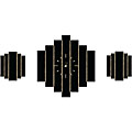 Staggered Group 3-piece Black Mirror Clock