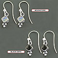 Sterling SIlver Gemstone Dangle Earrings (India)