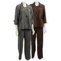 J.W. Treci Women's 2-piece Textured Pant Suit