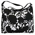 OiOi Black and White Floral Hobo Diaper Bag