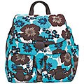 OiOi Pansy Diaper Backpack in Blue and Chocolate