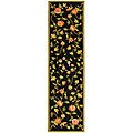 Hand-hooked Black Wool Rug (2'6 x 8')