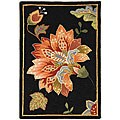 Hand-hooked Transitional Wool Botanical Rug (1'8 x 2'6)