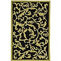 Hand-hooked Ferns Wool Rug (2'6 x 4')