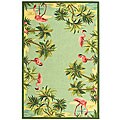 Hand-hooked Flamingo Rug (5'3 x 8'3)