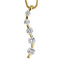 14k Gold over Silver CZ Journey Wave Necklace