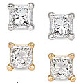 14k Gold 1/10ct TDW Princess-cut Diamond Studs