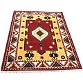 Indo Kazak Yellow/ Ivory Rug (5'7 x 7'11)
